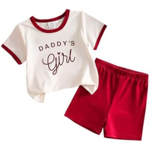 Infant Toddler Baby Girl Clothes Outfits,2 Pieces Cute Summer Short Sleeves T-Shirt Tops+Shorts Set 6M-3T