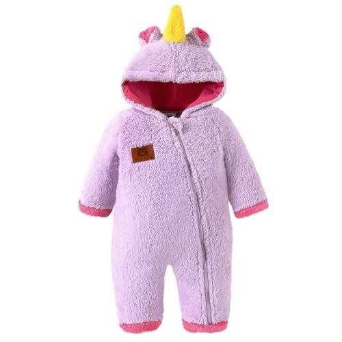 Redair Newborn Baby Bear Outfit Boys Girls Fleece Hooded Romper Jumpsuit Baby Winter Clothes Snowsuit for 0-18 Months