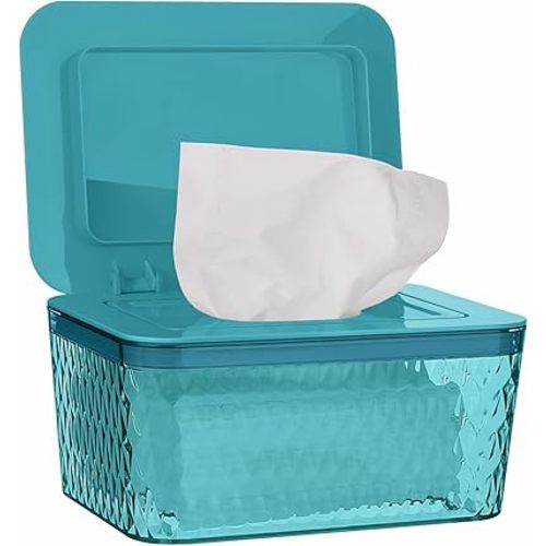 Wipes Dispenser, One-Handed Operation Wipe Holder for Baby & Adult, Seal-Designed Wipes Container for Bathroom Keep Diaper Wipes Fresh (Green)
