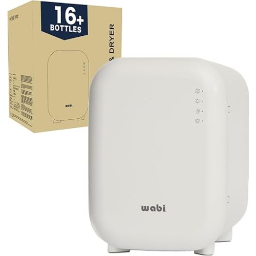 WABI UV LED 3-in-1 Sanitizer & Dryer MINI Box | Disinfect, Dry, & Store Everyday Items, Baby Feeding Gear, and Electronics | Touch Control, LED (No Mercury) | Smart Storage Mode | Fits 4-6 Baby Bottle
