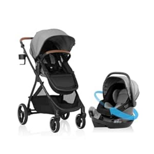 Evenflo Shyft Intuiti Travel System with Revolve180 LiteMax™ NXT Rotating Rear-Facing Lightweight Preemie and Infant Car Seat 3-30 lbs. (Fossil Gray)