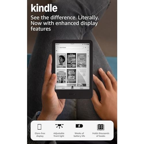 Like-New Amazon Kindle (16 GB) - Lightest and most compact Kindle, with glare-free display, faster page turns, adjustable front light, and long battery life - Black
