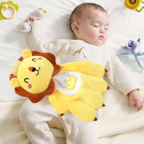 Rvkxad Baby Soothing Pillow, Intelligent Patting Sleep Aid Doll, Simulated Heartbeat Anti-Startle Sleeping Companion for Newborns Infants