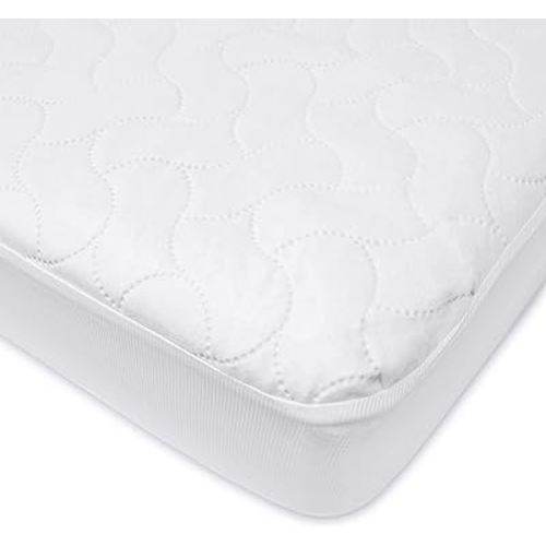 American Baby Company Waterproof Fitted Crib and Toddler Mattress Protector, Quilted and Noiseless Crib & Toddler Mattress Pad Cover, White, 52"x28"x9"