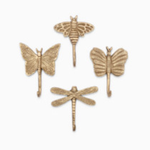 Crane Baby Antique Gold Wall Hook Set - Dragonfly