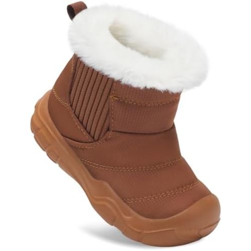 Baby Boy Girl Winter Shoes Warm Slip On Snow Boots Infant Comfortable Water Resistance Indoor Outdoor Shoes for First Walkers Lightweight Toddler Fur Slippers