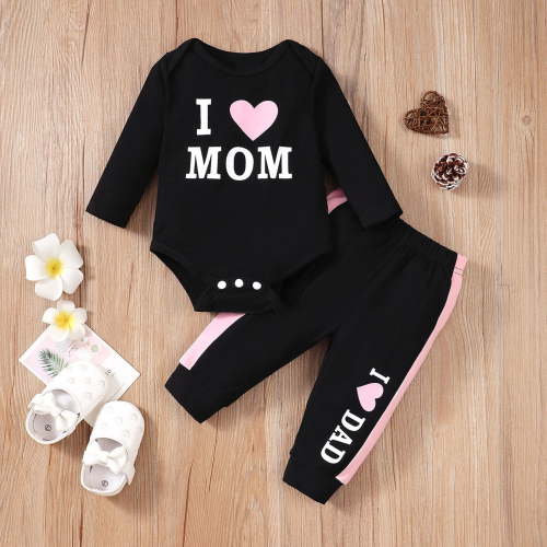 SGFCWSX Girls Winter Set Baby 2 Piece Outfits Print Onesie and Pants Sets Black Size 3 Months