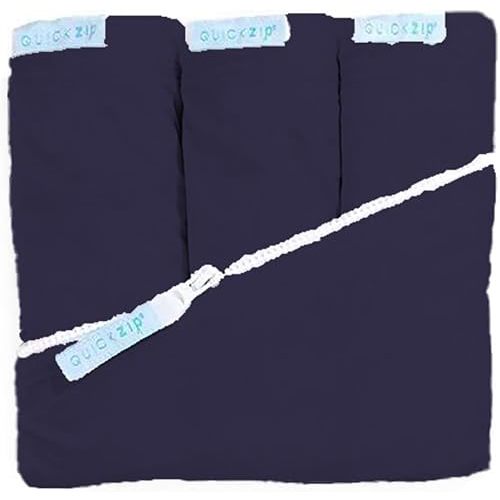 QuickZip Crib Sheet Set - Faster, Safer, Easier Baby Crib Sheets - Includes Deep Navy Wraparound Base & 3 Zip-On Crib Sheets – Deep Navy 100% Cotton - Fits All Standard Crib Mattresses