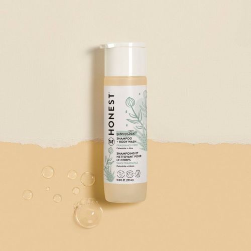 The Honest Company Sensitive Shampoo + Body Wash Fragrance Free - 10 fl oz: 2-In-1 Gel for All Hair Types, Daily Cleansing