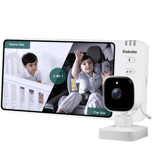 Wireless Baby Car Camera | 2-in-1 Baby Monitor with Night Vision, 8H Battery, 5” HD Display