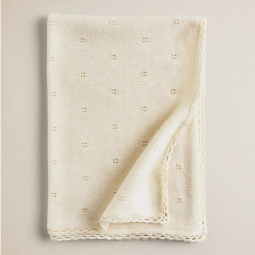 POINTELLE COTTON BABY BLANKET - Ecru | ZARA United States