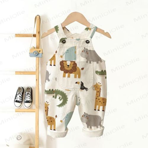 Baby Toddler Safari Animal Print Overalls