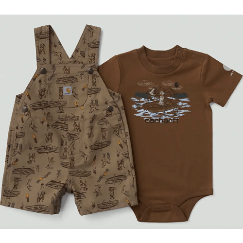 Boys' 2-Piece Short Sleeve Bodysuit & Canvas Printed Shortall Set (Baby) | Tops | Carhartt