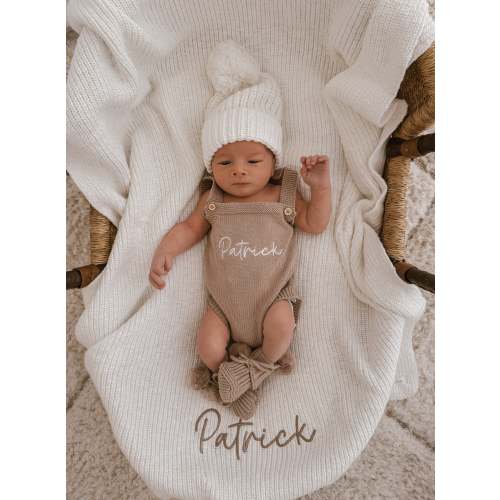TEXTURED RIBBED COTTON BLANKET | SNOW