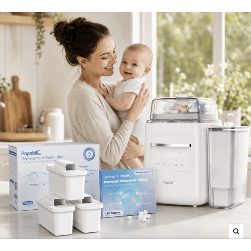 Papablic SafeguardPlus Baby Bottle Washer, Sterilizer, & Dryer + Refills Kit