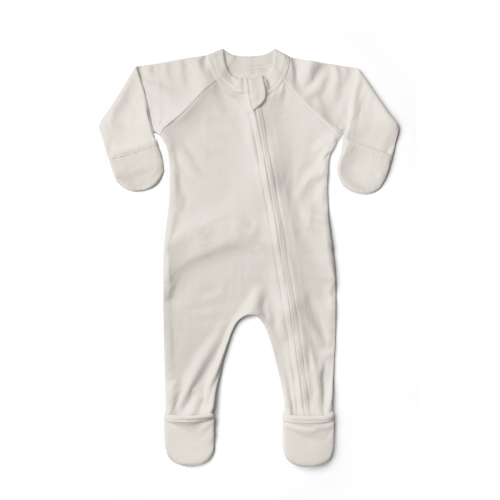 GROW WITH YOU FOOTIE | CLOUD — Bamboo Organic Cotton Blend, 0–6M