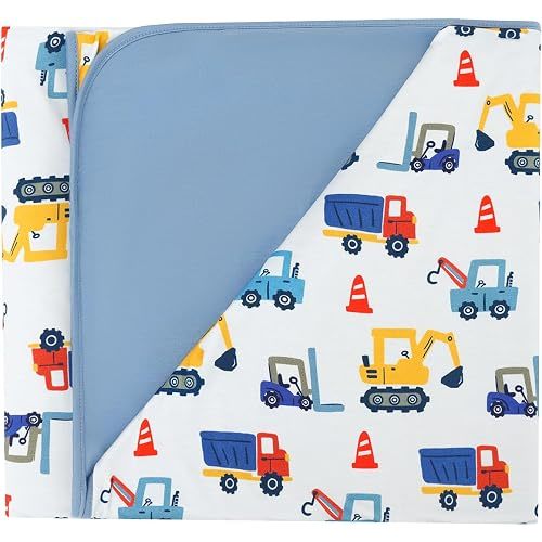 Premium Baby Blankets, Soft Viscose from Bamboo Blanket for Boys and Girls, Nursery Crib Bedding Quilt for Newborn and Toddler, Cooling for Hot Sleepers, 50'' x 50'' Blue Car