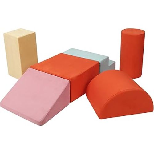 Foam Climbing Blocks for Toddlers, Toddler Climbing Toys, Baby Jungle Gym Indoor Lightweight, Foam Play Gym 6PCS