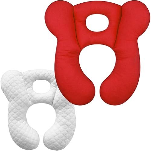 Baby Travel Pillow, Upgrade U-Shape Infant Pillow for Car Seat Pushchair and Stroller, Soft Comfortable Sleep Cushion for Kids Newborn and Toddler -Red