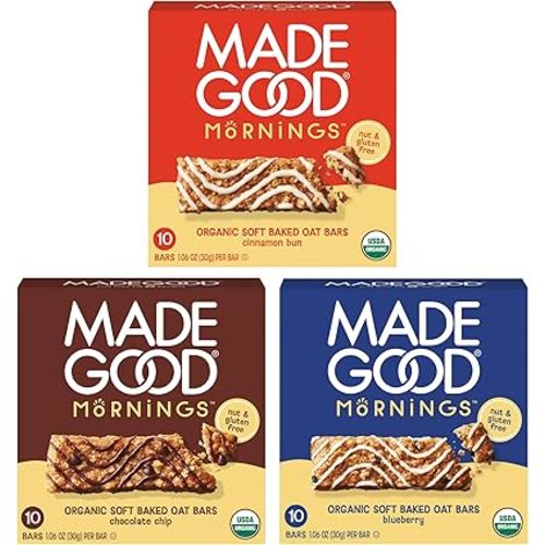 MadeGood Mornings Soft-Baked Oat Bars Variety Pack (30 count)