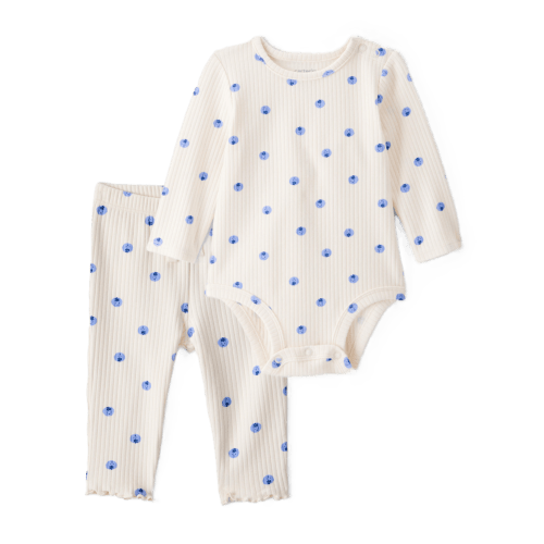 Baby Girl 2-Piece Blueberry Bodysuit & Pull-On Pants Set - Ivory - Carter's | Carter's