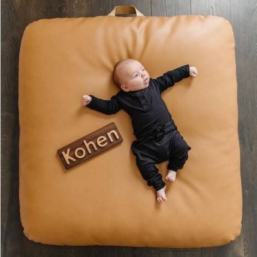 Bamboo Baby Jogger Outfit: Black Onesie & Pants (0-3M)