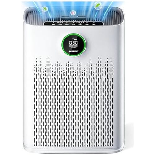 Air Purifiers for Home Large Room, Cover Up to 2400 Ft² with True HEPA Filter, Smart Mode, PM2.5 Air Quality Display, 22dB Sleep Mode, Aromatherapy with 2X-Purification & 360°Air Outlet, HAP603