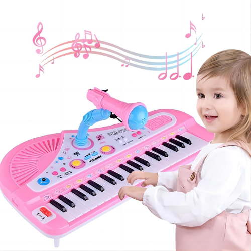 JBeeCtrl Piano for Kids, 37 Keys, Toddler Music Keyboard with Microphone, Educational Instrument
