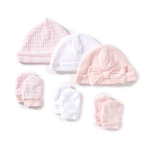 Little Me Baby Girls Hats & Mittens Six-Piece Organic Cotton Set