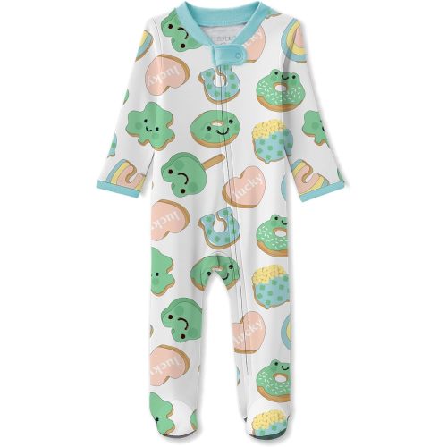 Sleep & Play 100% Organic Cotton Footed Zip Front Sleeper Pajamas for Baby Girls