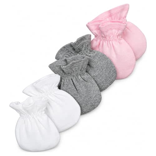 Burt's Bees Baby Unisex Baby Mittens, Infant Scratch Protection Mitts, 3 Pk | Protect Face From Scratching, Stay-On Elasticized Wrist & Stretchy Rib Knit Organic Soft Cotton Keep Little Hands Warm & Cozy