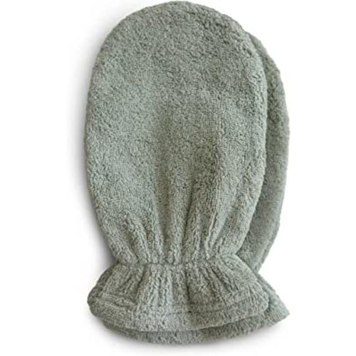 mushie Baby Bath Mitt | Organic Cotton | Pack of 2 (Moss)