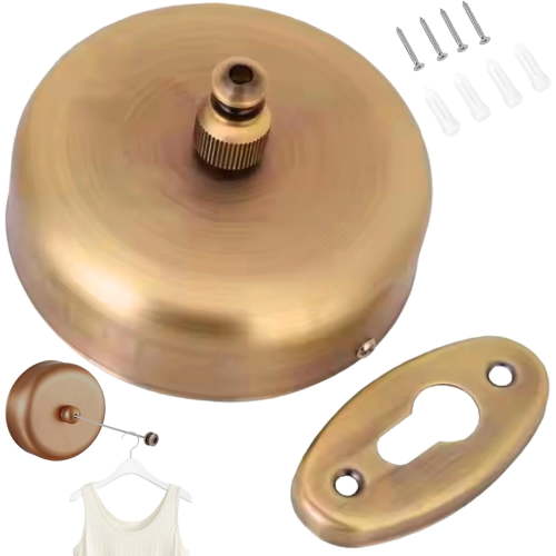 Retractable Clothesline 304 Stainless Steel Heavy Duty Wall-Mounted Clothes Line, Indoor & Outdoor Laundry Drying, Space-Saving Bronze Design (LK)