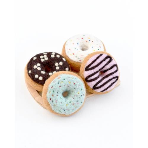 Felt Doughnuts Donuts (Set of 4) | Felt Pretend Play Food Donuts  Donuts Bakery Goods | Felt Play Food