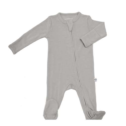 Footie Pajamas, Merino Wool, Dove