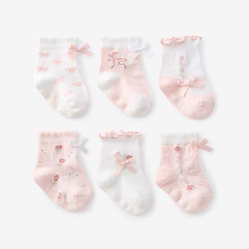 Fleur de Provence Non Slip Baby Socks 6 pk – Elegant Baby