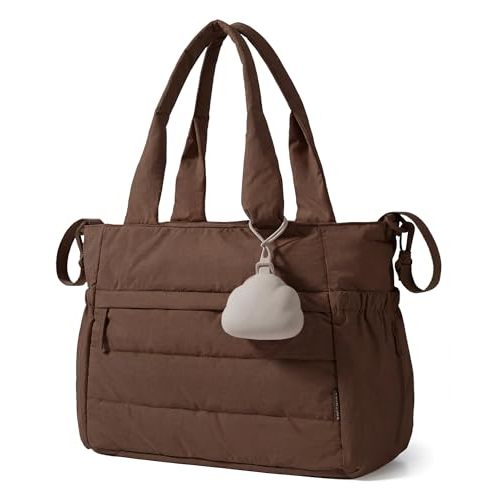 BAGSMART Diaper Bag Tote, Hospital Bag for Labor Delivery, Puffy Maternity Travel Diaper Tote, Baby Bag with Pacifier Case