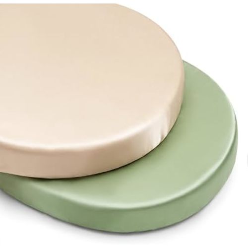 2 Pack Satin Bassinet Sheets, Sage & Champagne