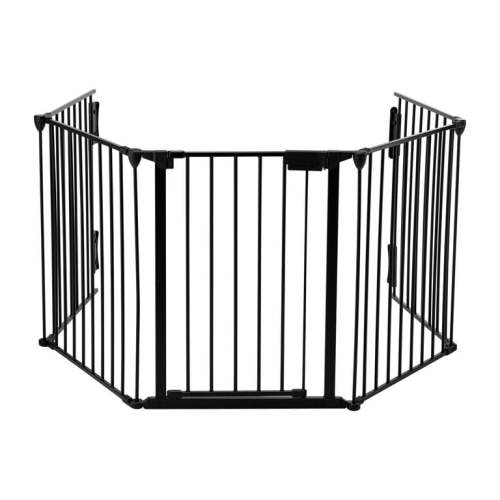 Yaoping 120" Wide Baby Gate Metal Safety Fence for Toddlers/Pets/Dogs, 5 Panels(Black-5-Panel)