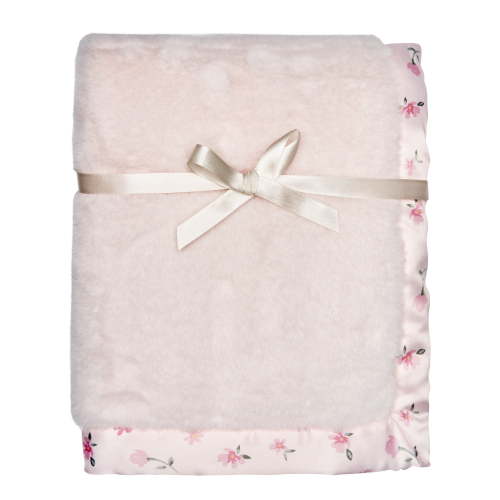 Modern Moments By Gerber Baby & Toddler Girl Plush Blanket with Satin Trim, Light Pink