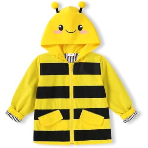YOUNGER TREE Toddler Baby Boy Girl Duck Raincoat Cute Cartoon Hoodie Zipper Coat Outfit
