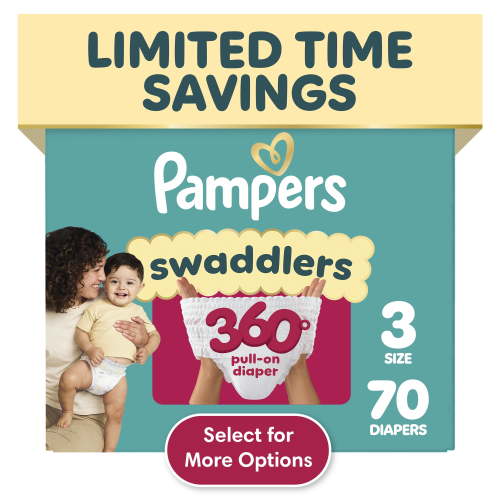 Pampers, Baby Diapers, Size 3, Swaddlers 360 with E-Z Off Tabs