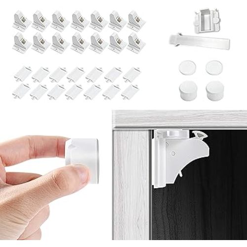 Vmaisi Magnet Cabinet Locks for Babies (14 Locks and 2 Keys)