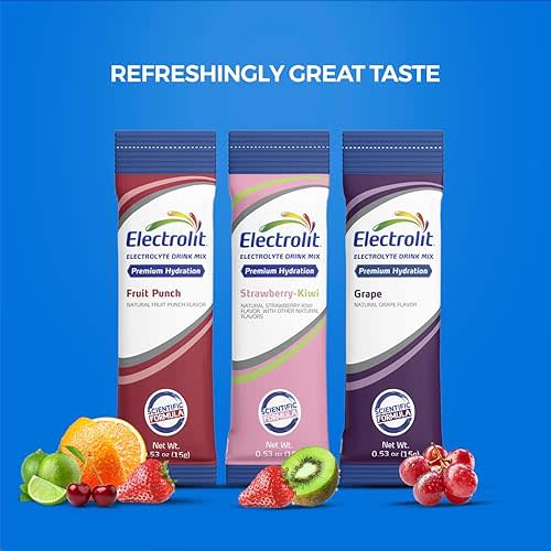 Electrolit Electrolytes Powder Packets, Variety 8 Pack, Powdered Hydration Packets for Dehydration & Rehydration, Post Workout Flavored Hydrating Drink Mix, Gluten Free Water Enhancer Sticks