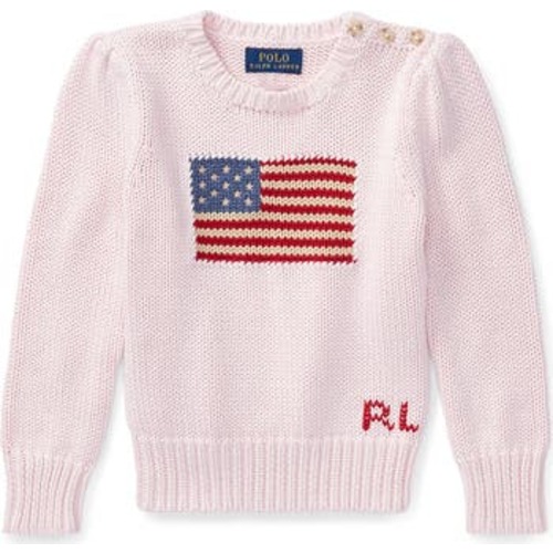 Kids' Flag Intarsia Cotton Sweater, 3T
