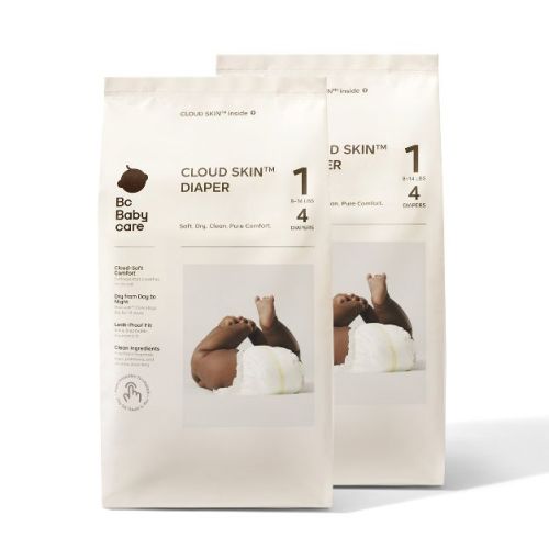 Bc Babycare CLOUD SKIN™ Diaper Max Absorbency Leak-Proof & Hypoallergenic for Sensitive Skin - Size 1 - 8ct