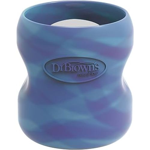 Dr. Brown's Options+ Wide-Neck Glass Bottle Sleeve, 100% Silicone, Glow-in-the-Dark, BPA-Free, 5 oz, 1-Pack
