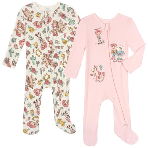 Disney Baby Girls' 2-Pack Footed Sleep N' Play Newborn to Infant