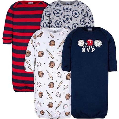 Gerber Baby Boy and Girls 4-Pack Sleeper Gown