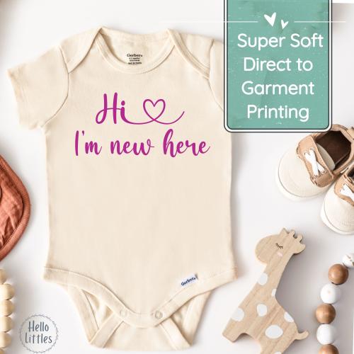 New Here Baby Onesie®, New Baby Gift, Pregnancy Announcement Onesie®, I'm New Here Bodysuit for New Baby, Shower Onesie Gift for New Baby